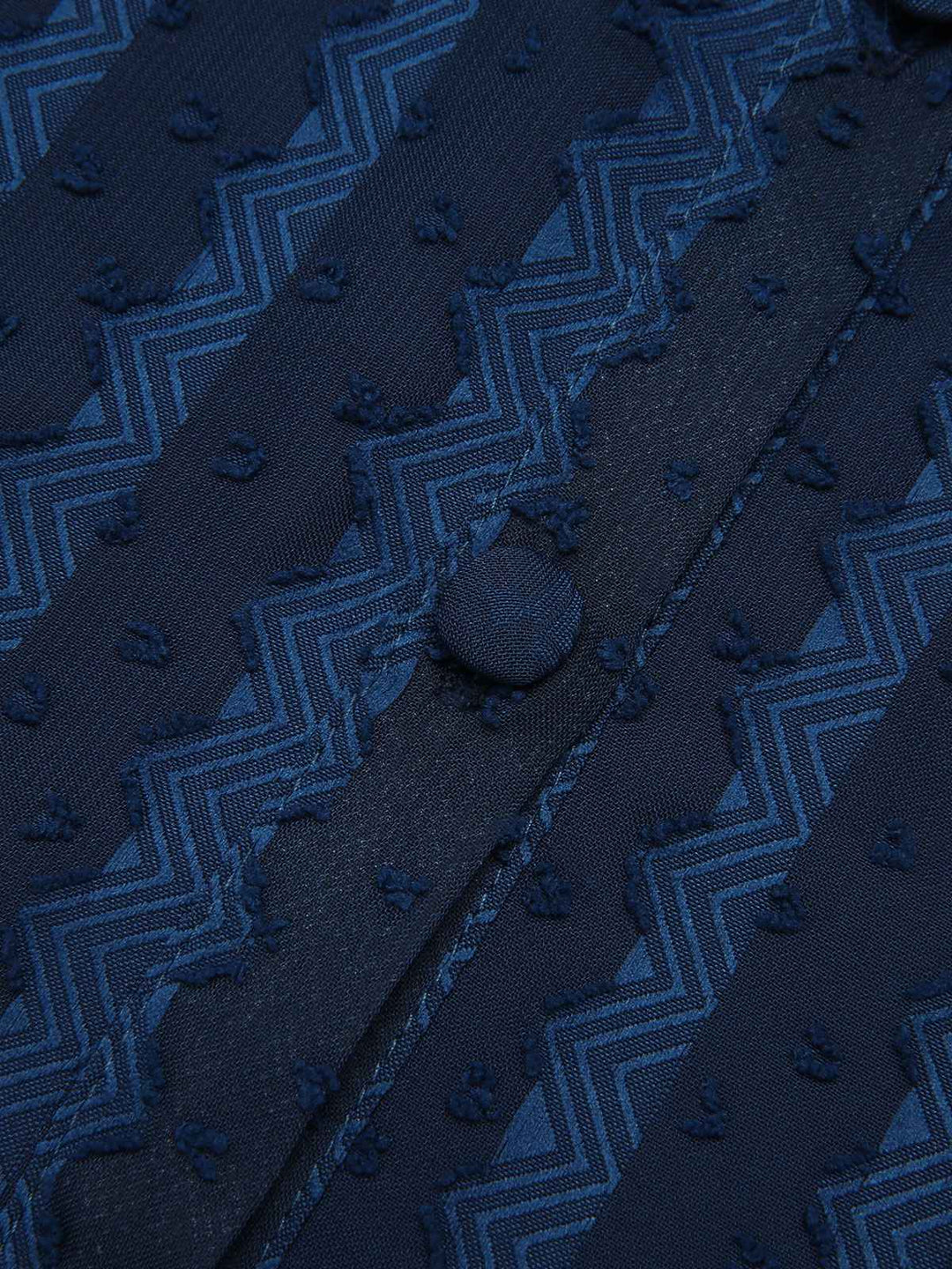 2PCS Navy Blue 1960s Stand Collar Shirt &amp; Solid Wrap Skirts - vintage skirt, style
