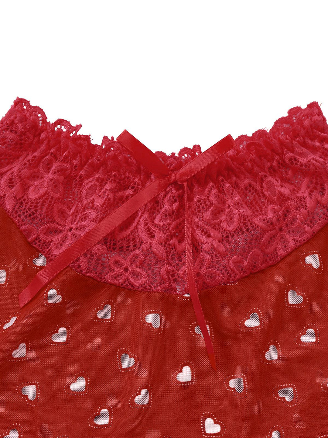2PCS Red Heart Bow Ruffled Valentine&