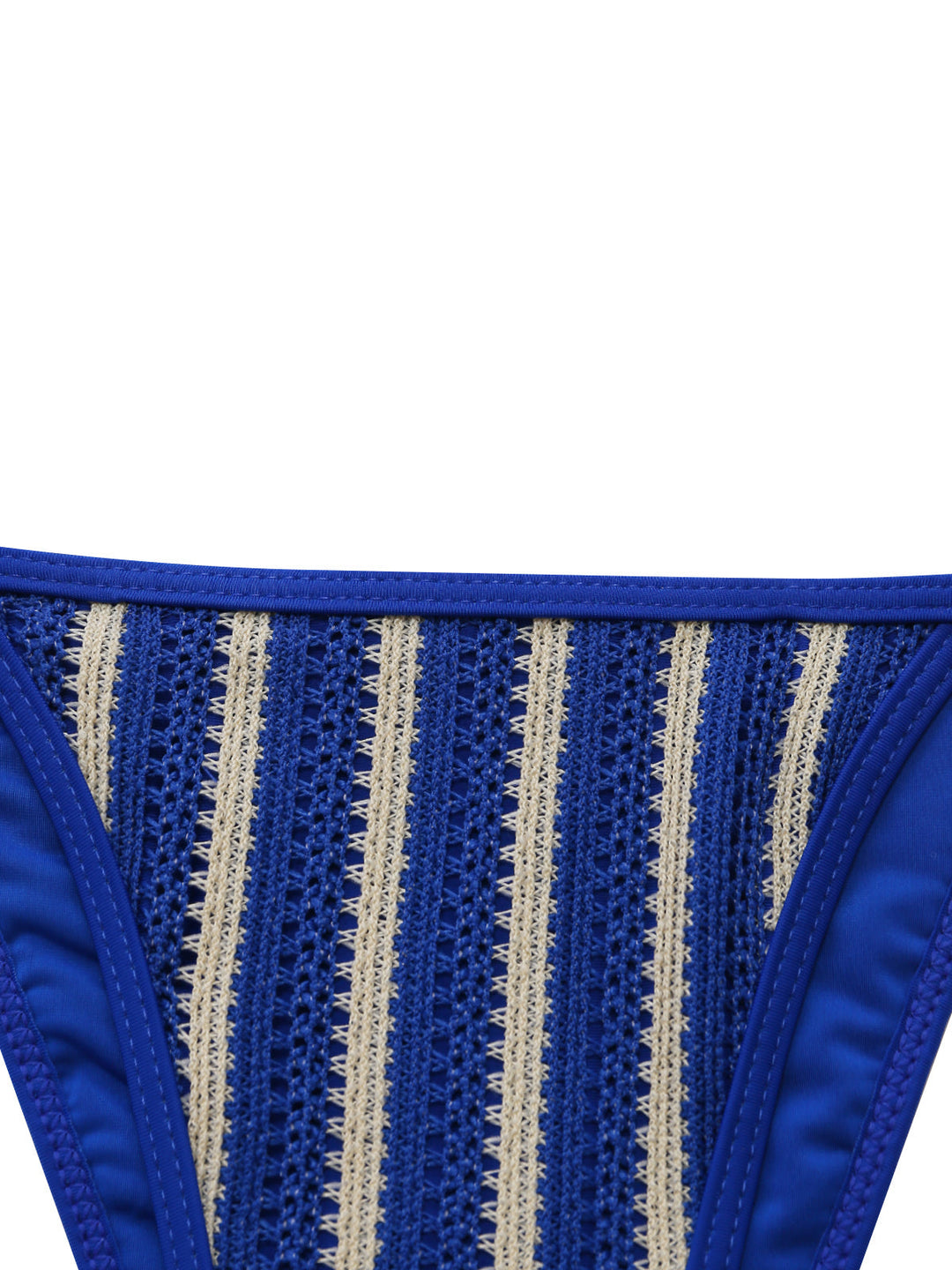 3PCS Blue 1960s Halter Striped Bikini Set &amp; Cover Up - vintage fashion, retro style
