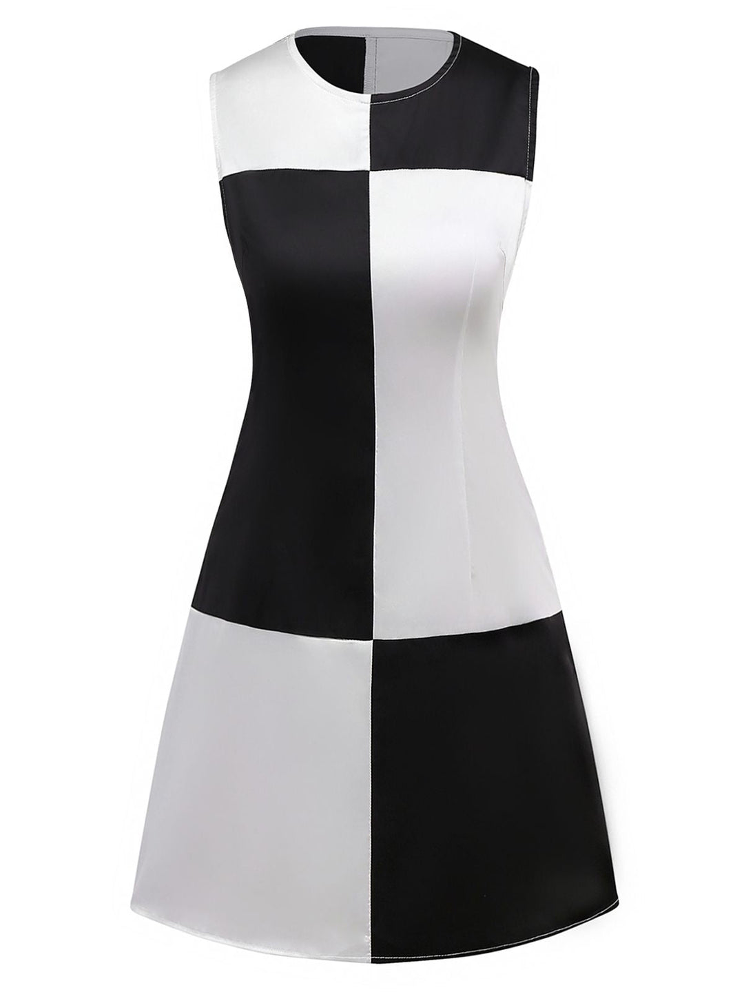 1960s Black And White Color Block Dress - vintage dress, retro fashion, classic black