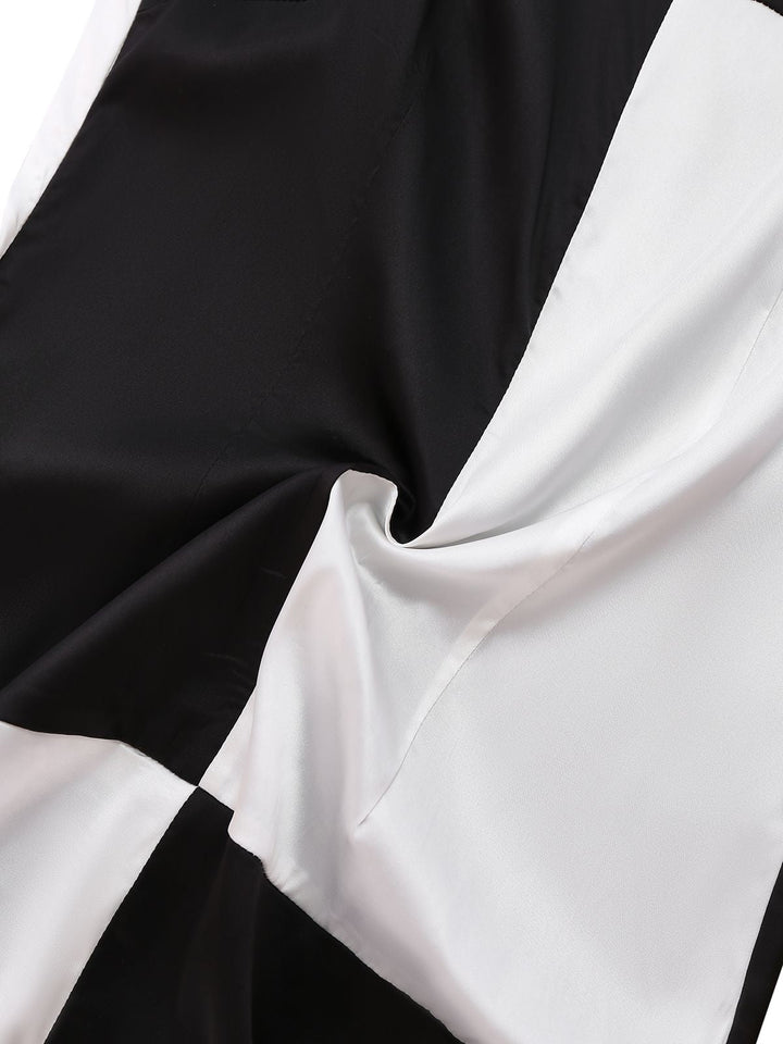 1960s Black And White Color Block Dress - vintage dress, retro fashion, classic black