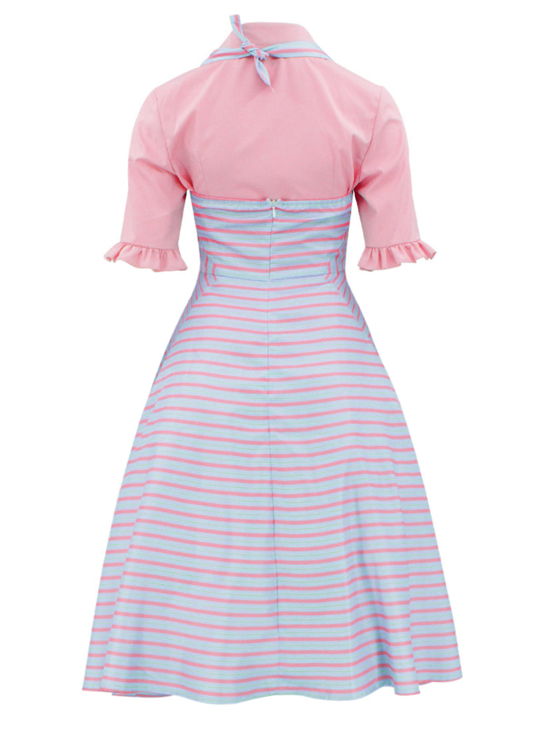 2PCS 1960s Wicked Solid Blouse &amp; Irregular Stripes Dress - vintage dress, retro fashion