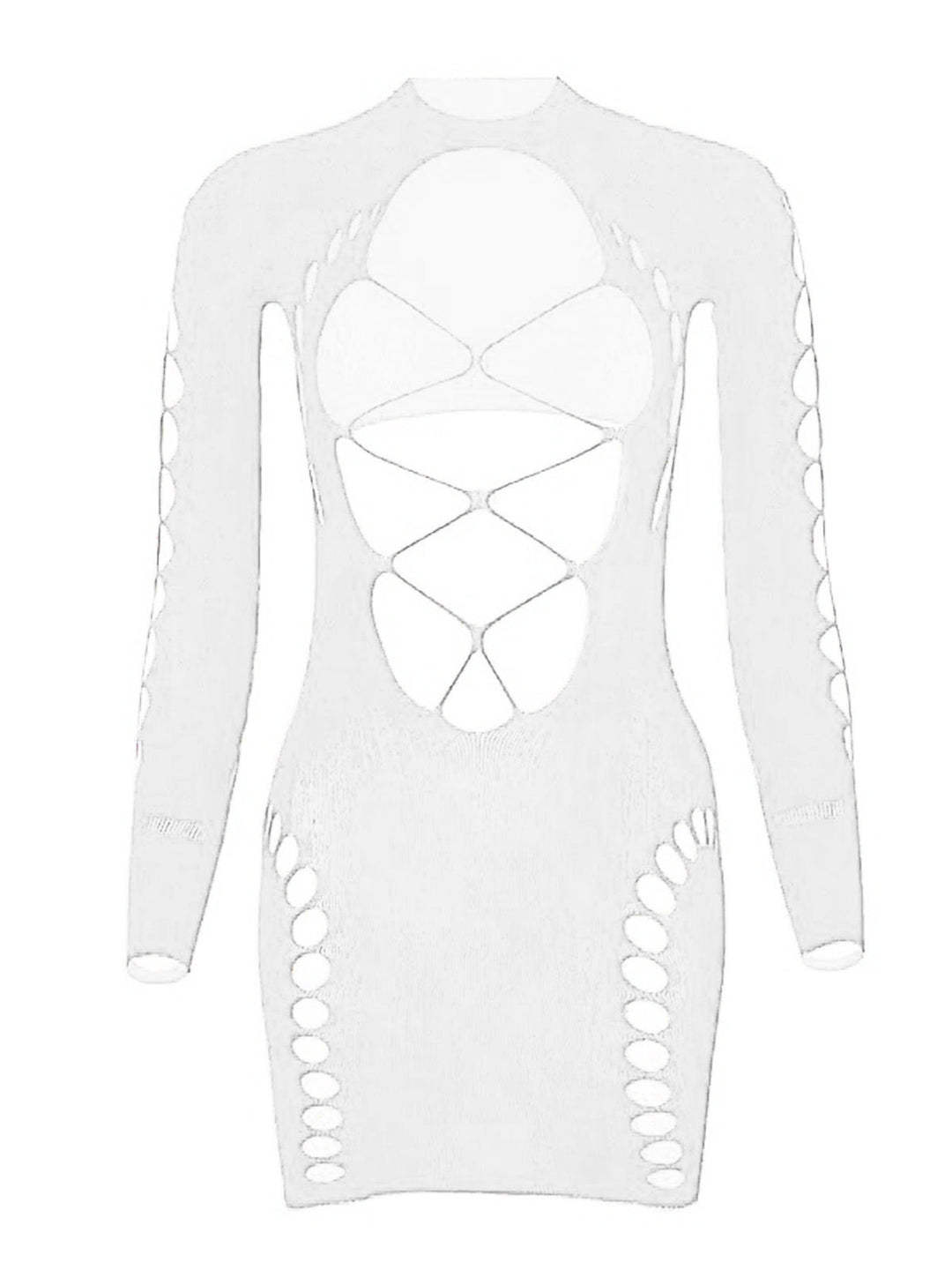 1960s Bodycon Long Sleeve One Piece Sleepwear 11