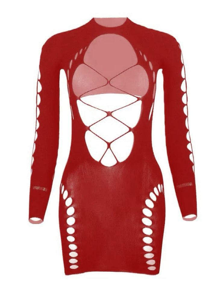 1960s Bodycon Long Sleeve One Piece Sleepwear 8