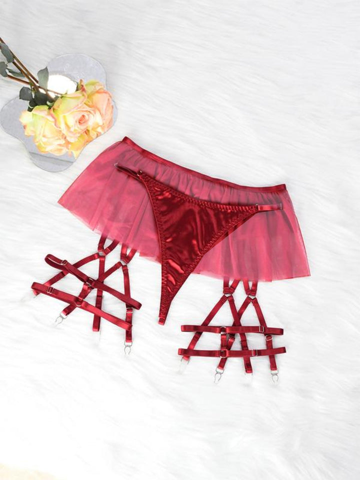 Bow Mesh Patchwork Pajamas Set - vintage fashion, retro style