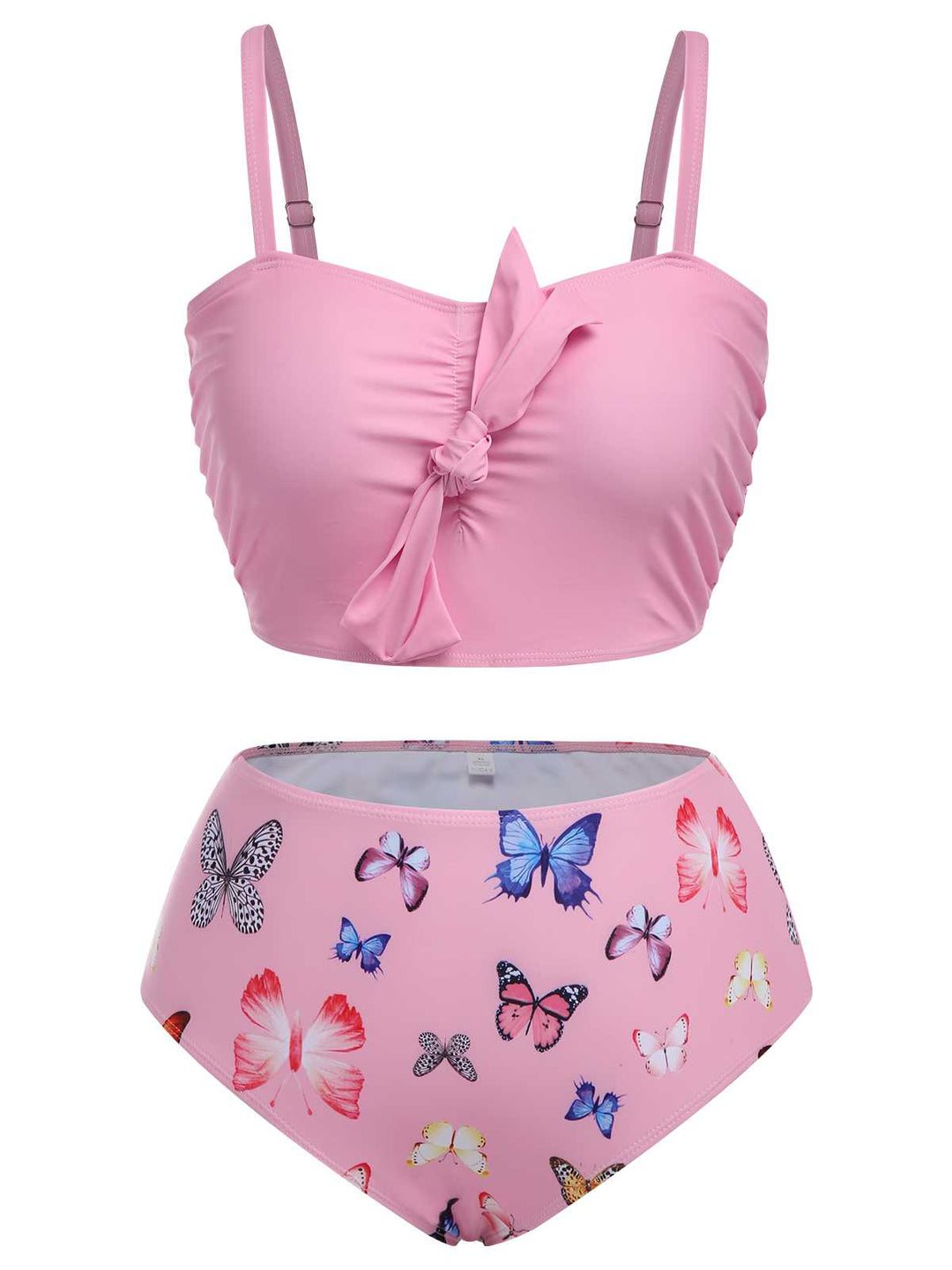 1960s Butterflies Bow Decor Swimsuit: 1960s Riviera elegance, reimagined for her