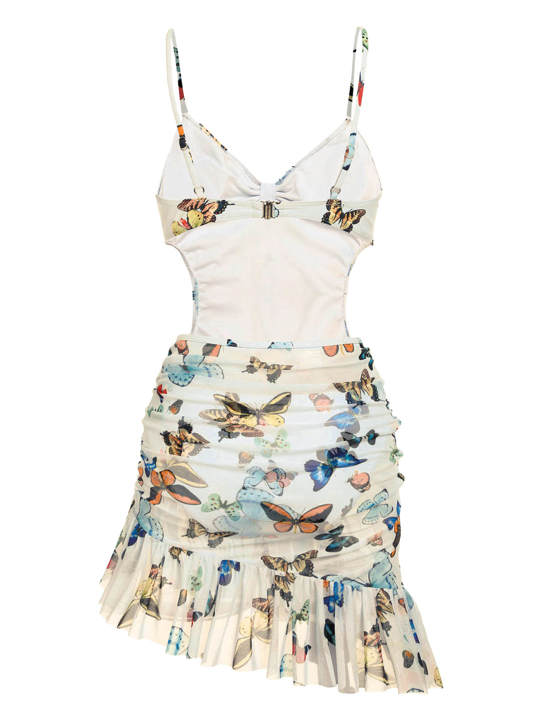 1960s Butterflies Strap One-piece Swimsuit &amp; Cover-up Skirt, vintage skirt, retro style - perfect for women who love vintage and retro fashion