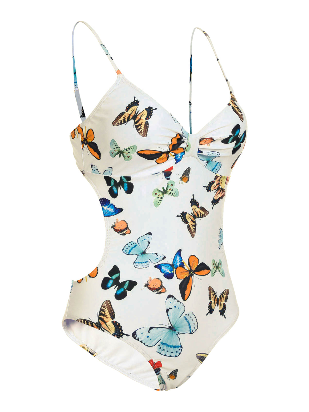 1960s Butterflies Strap One-piece Swimsuit &amp; Cover-up Skirt, vintage skirt, retro style - perfect for women who love vintage and retro fashion