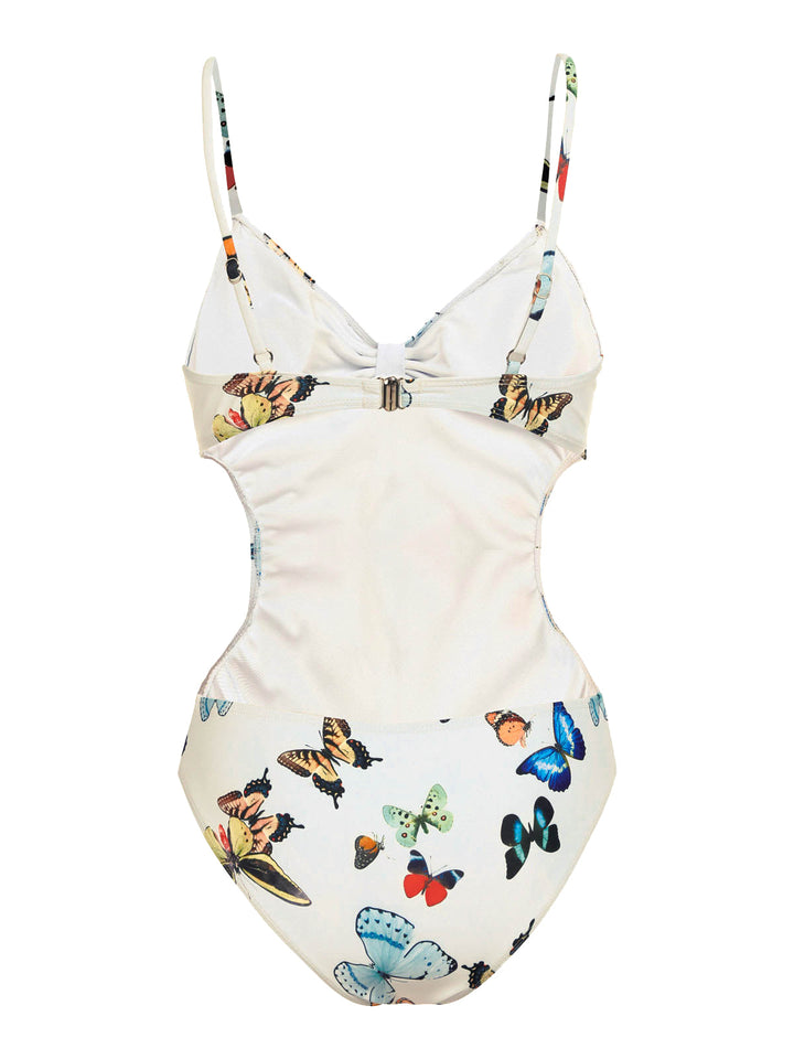 1960s Butterflies Strap One-piece Swimsuit &amp; Cover-up Skirt, vintage skirt, retro style - perfect for women who love vintage and retro fashion