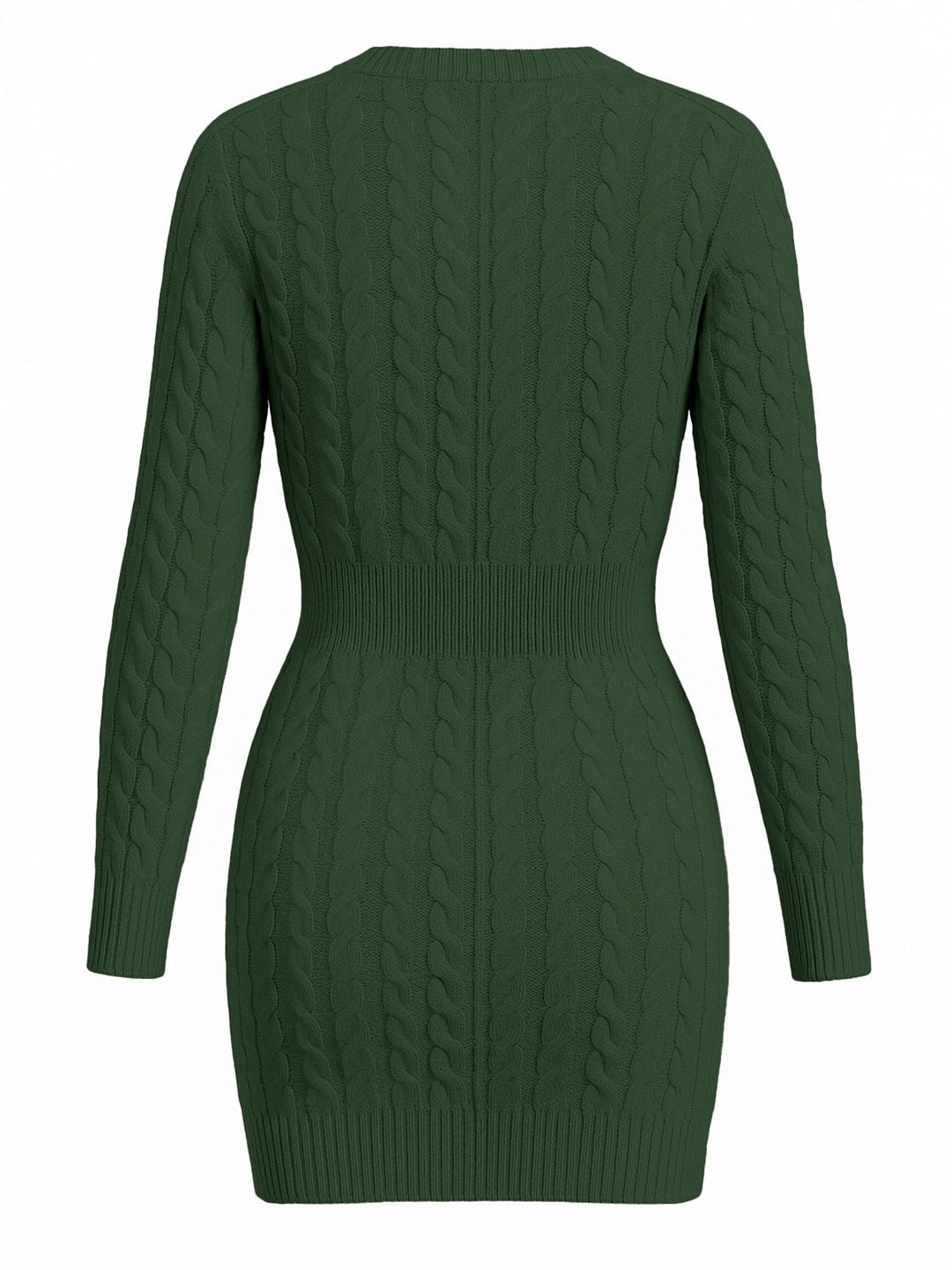 1960s Cable Knit Long Sleeves Dress - vintage dress, retro fashion