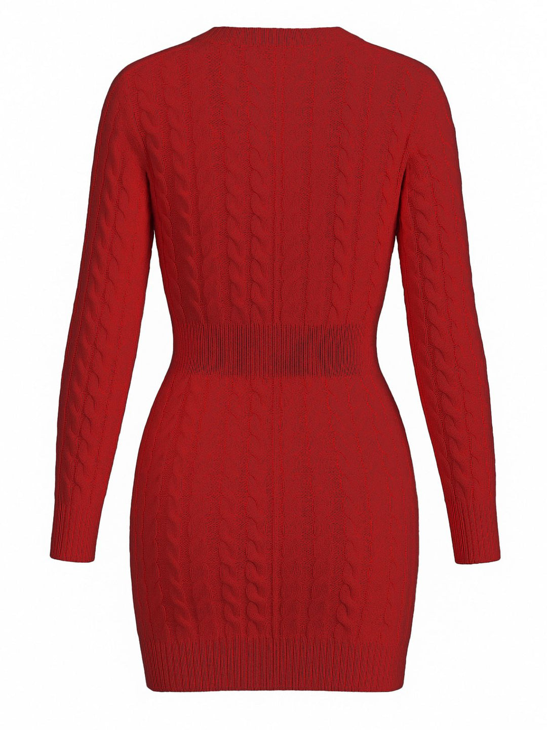 1960s Cable Knit Long Sleeves Dress - vintage dress, retro fashion