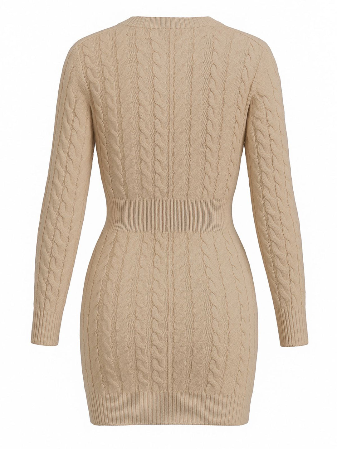 1960s Cable Knit Long Sleeves Dress - vintage dress, retro fashion