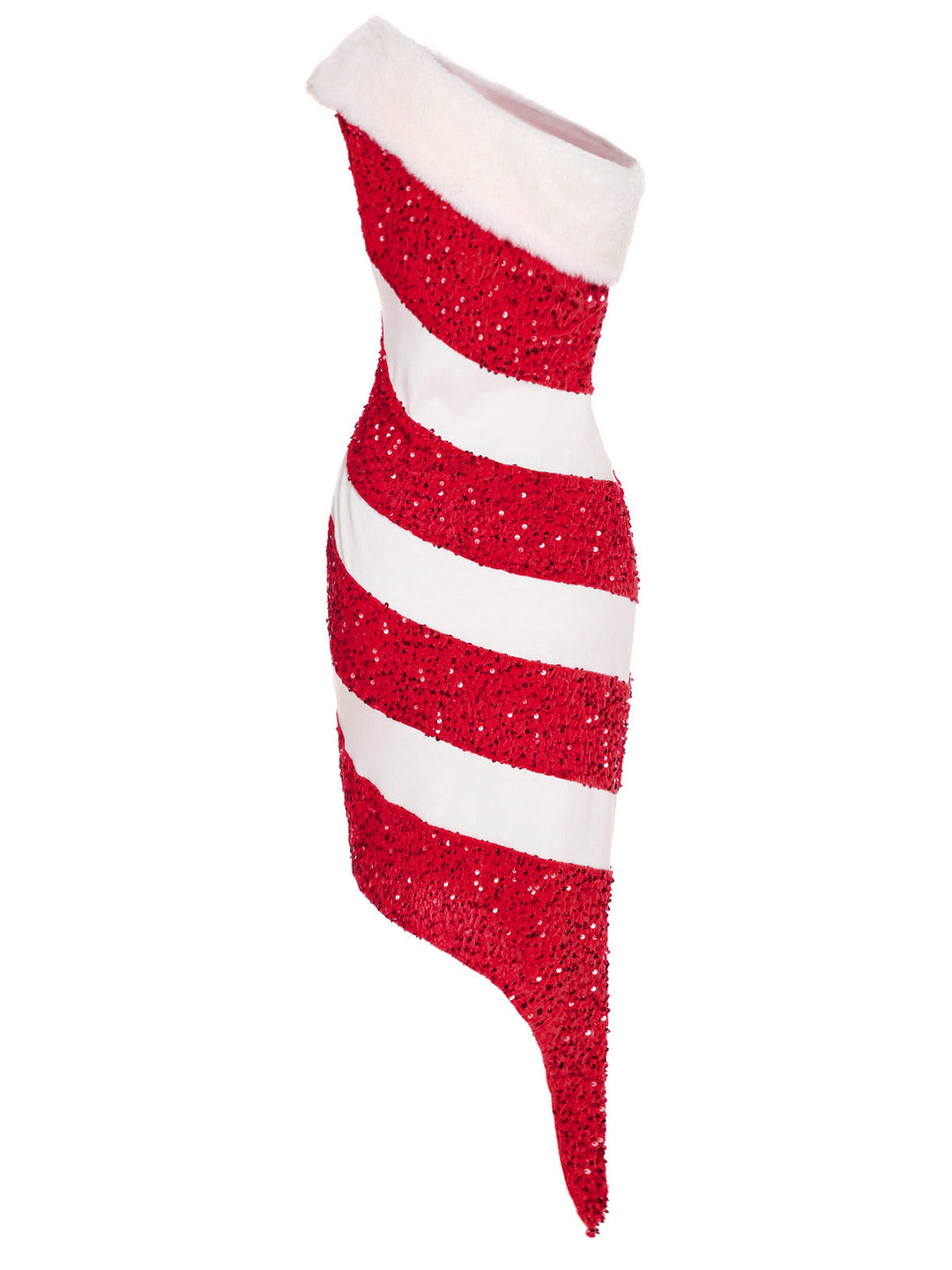 1960s Candy Cane One-Shoulder Dress: timeless style reimagined