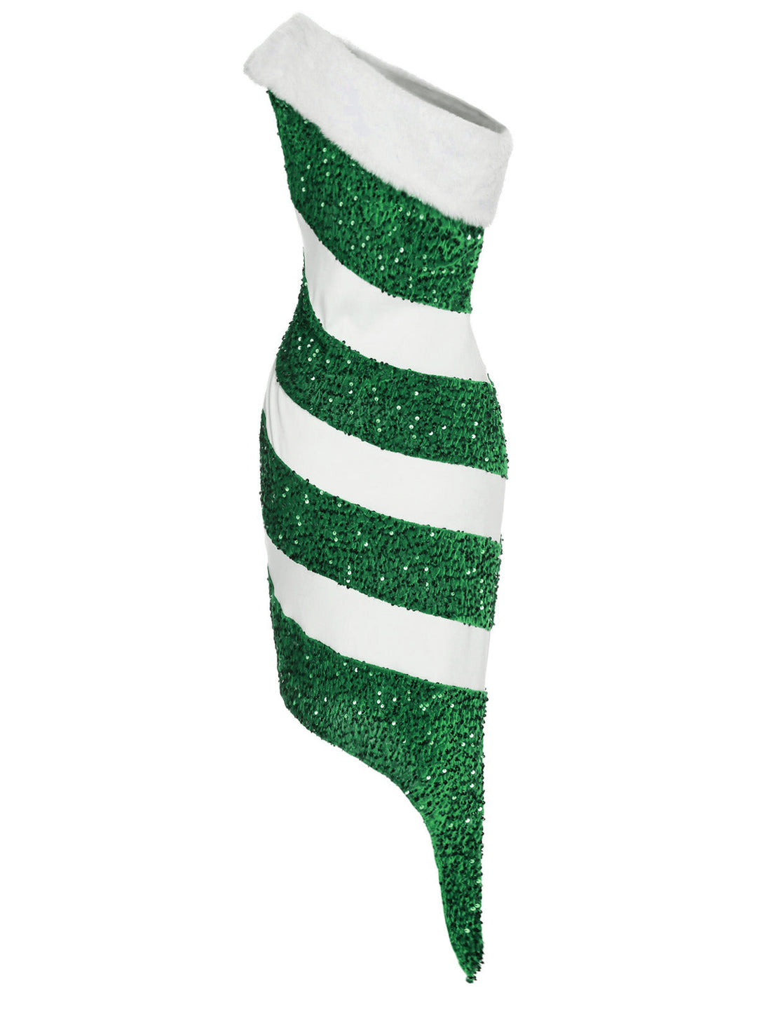 1960s Candy Cane One-Shoulder Dress: timeless style reimagined