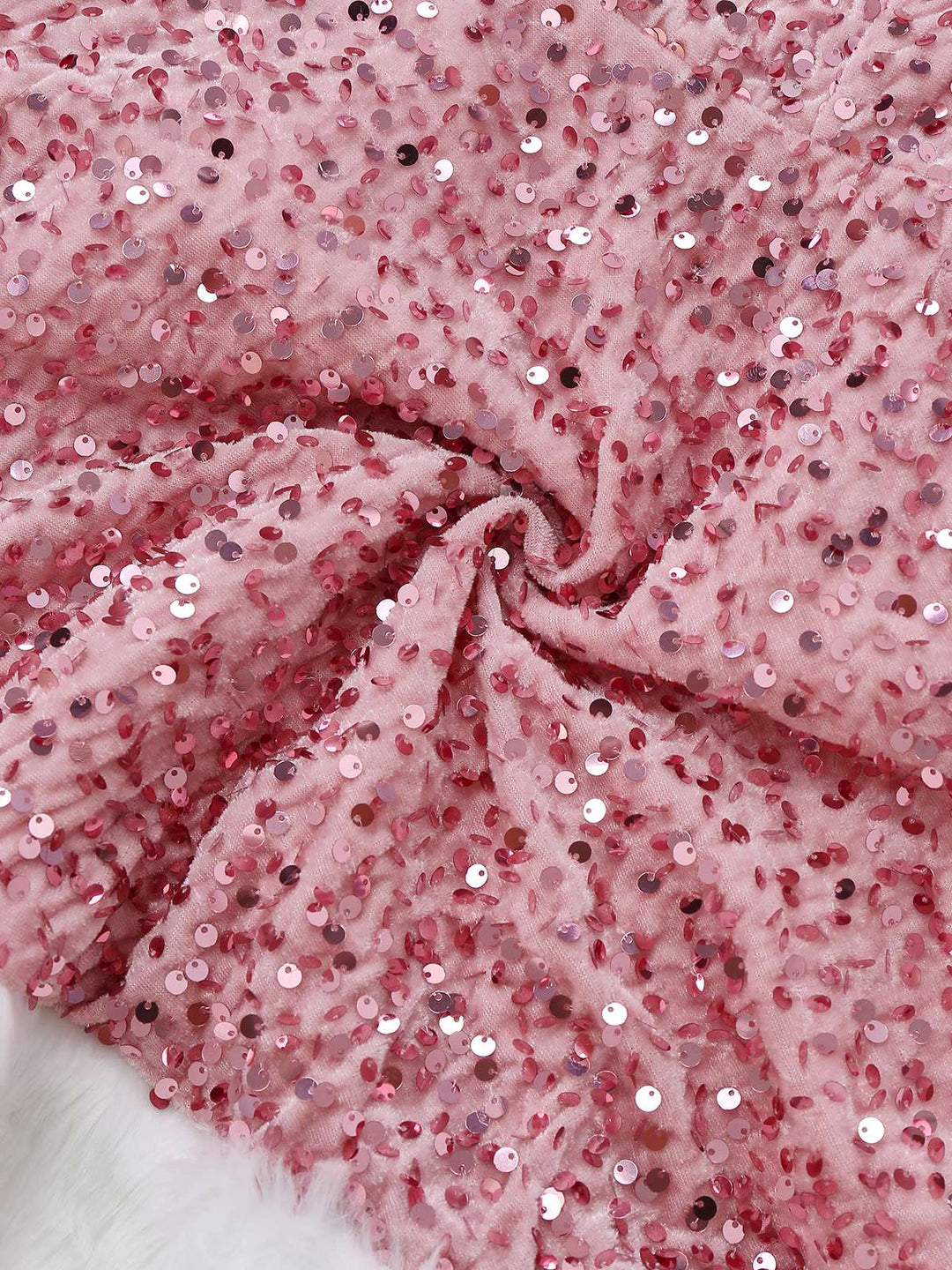 1960s Christmas Fur Sequin Strapless Dress - vintage dress, fashion