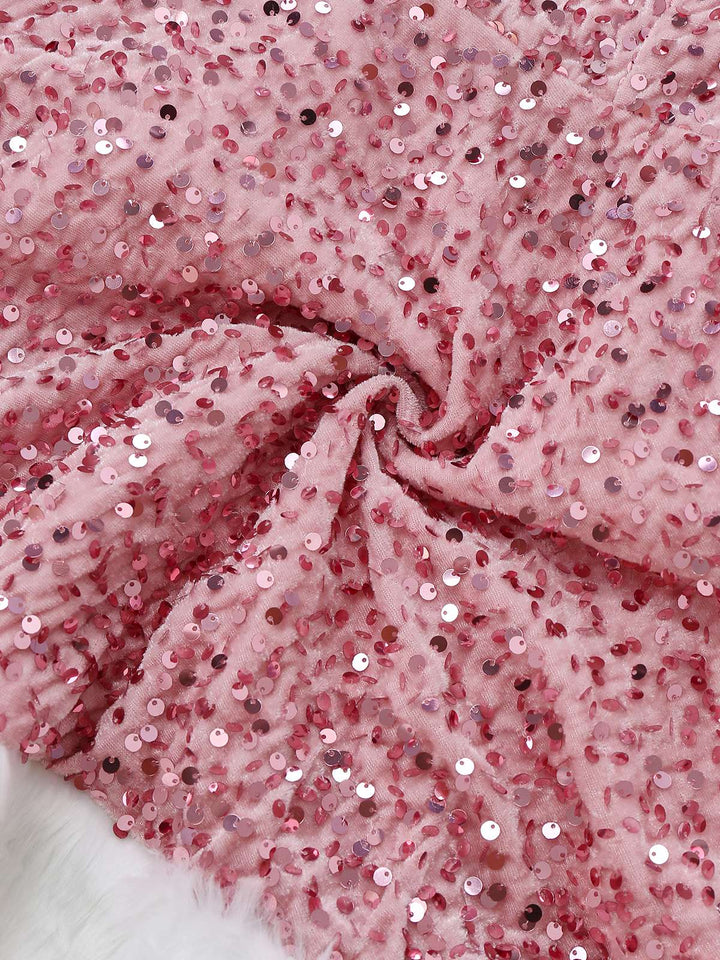 1960s Christmas Fur Sequin Strapless Dress - vintage dress, fashion
