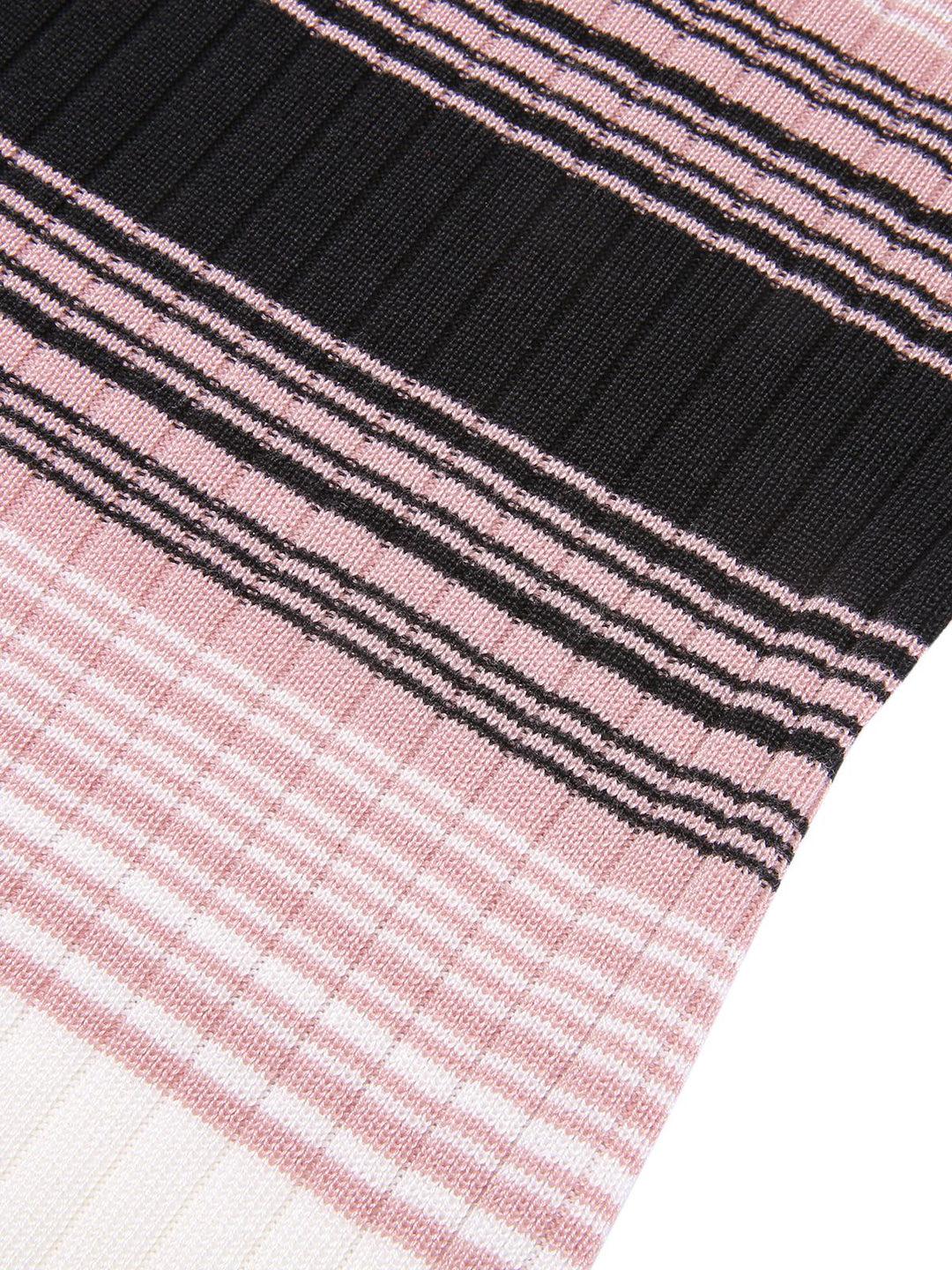She slips into this 1960s Color Block Striped Knit Slim Dress and suddenly it&