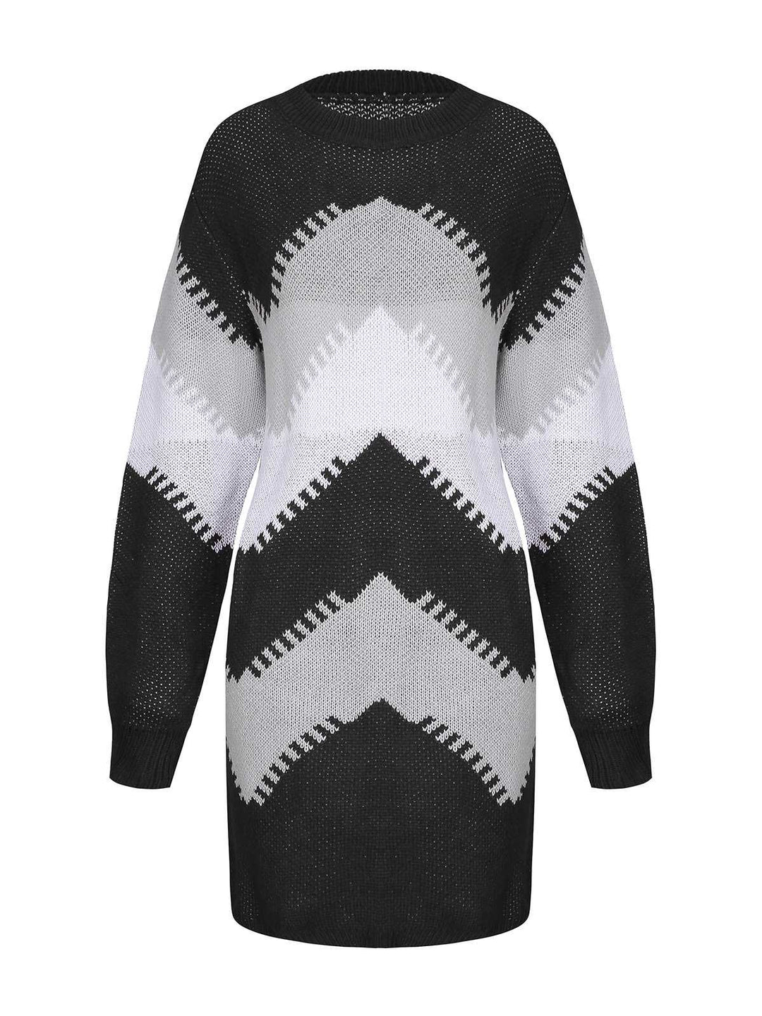 1960s Colorblock Knit Sweater Dress - vintage dress, retro fashion