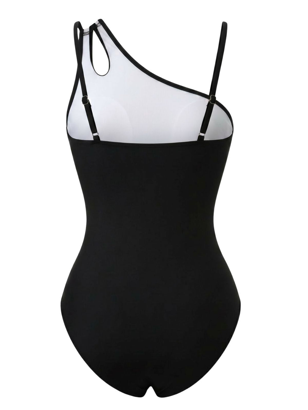 Colorblock Solid One-Shoulder Swimsuit, vintage swimsuit, swimwear - perfect for women who love vintage and retro fashion