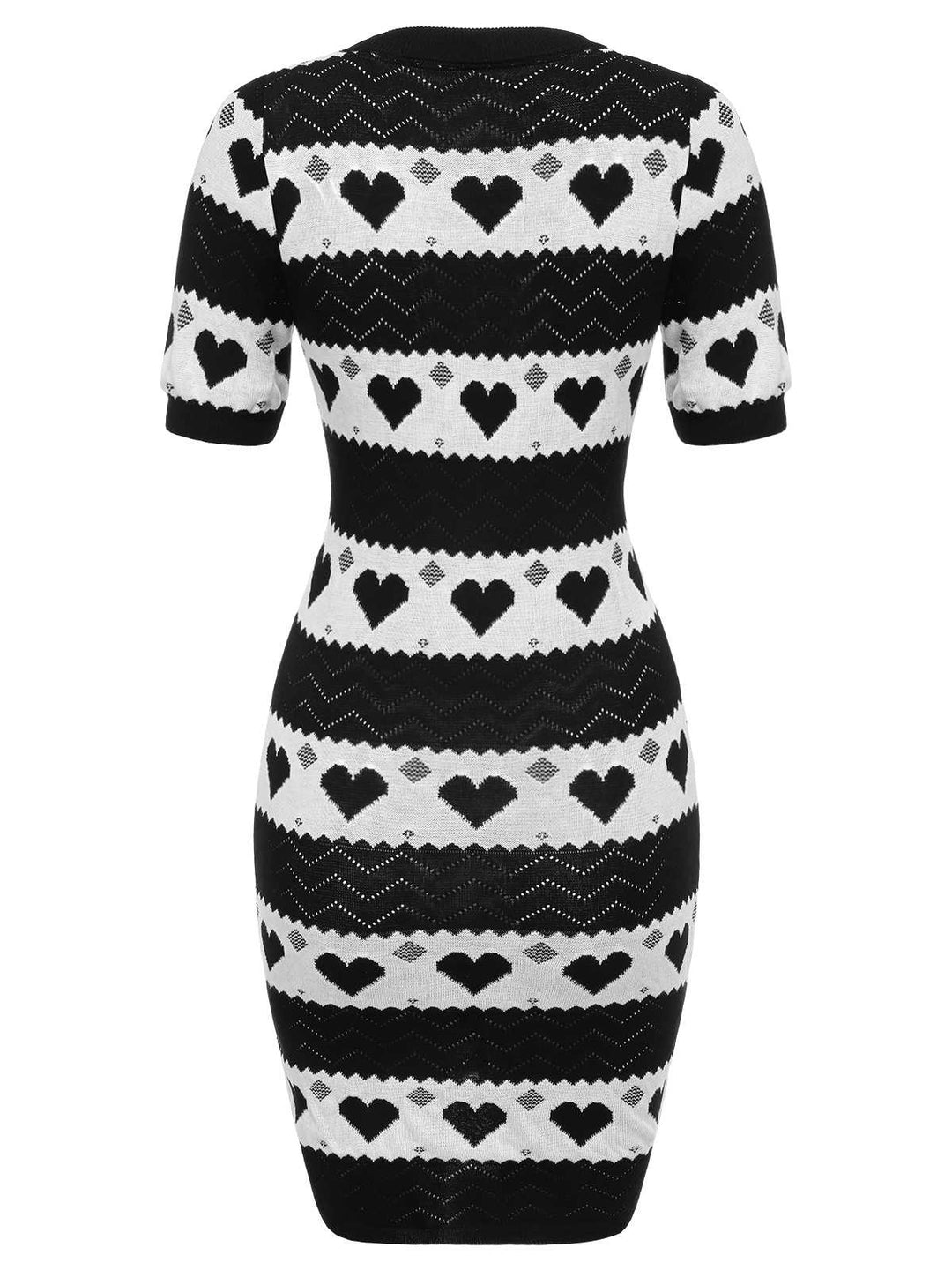 1960s Contrasting Heart Knitting Dress — vintage elegance for the modern woman