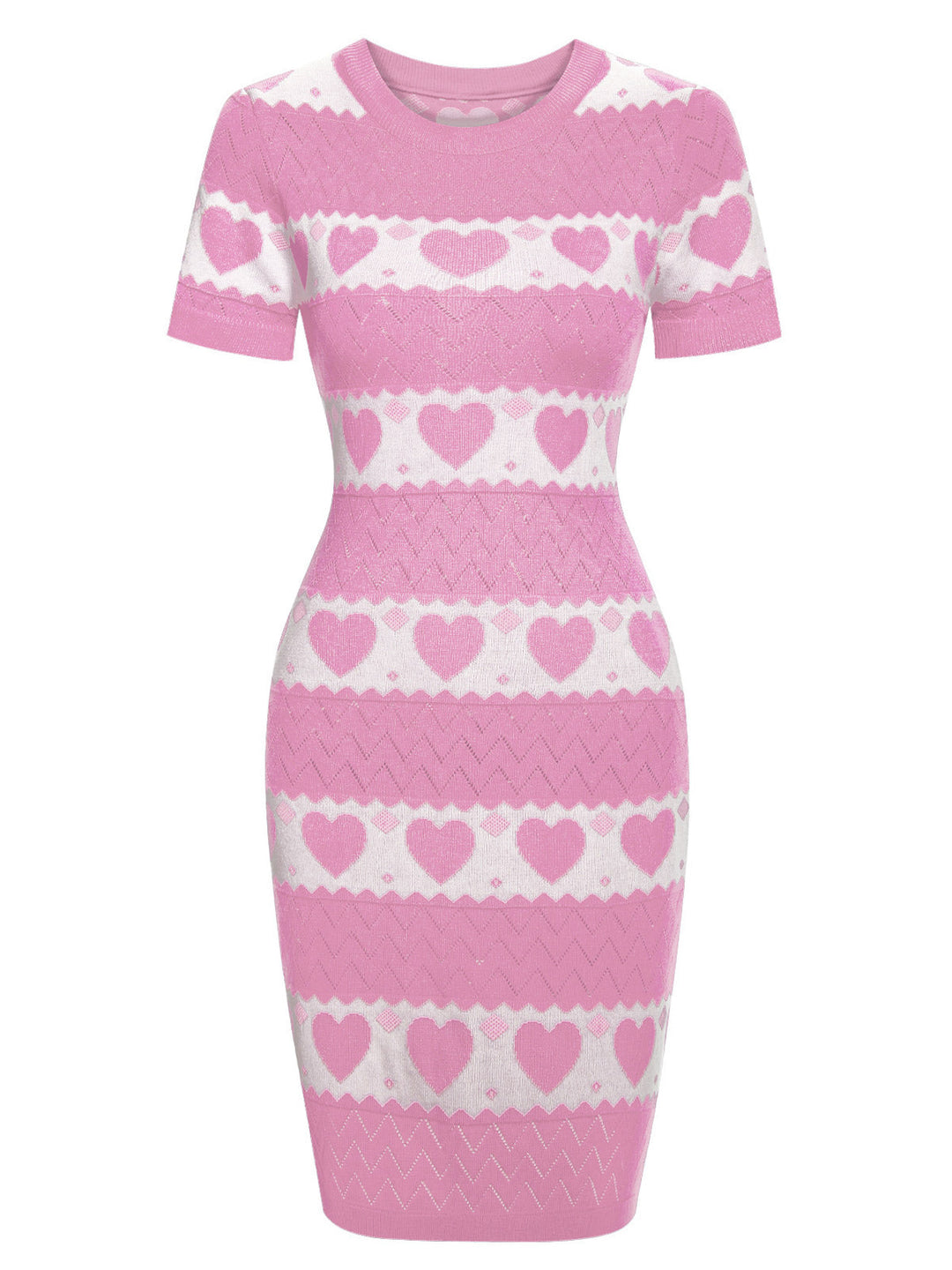 1960s Contrasting Heart Knitting Dress — vintage elegance for the modern woman