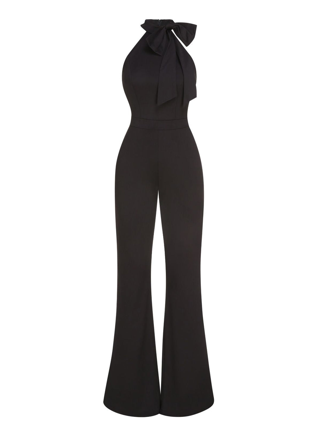 1960s Crewl Halter Bow Solid Jumpsuit, vintage romper, retro jumpsuit - perfect for women who love vintage and retro fashion