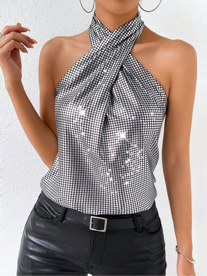 1960s Halter Sequin Vintage Classic Top 11