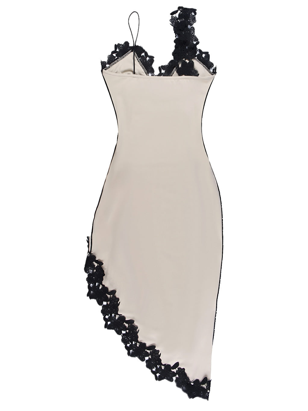 This 1960s Deep V-Neck Asymmetric Lace Bodycon Dress wraps her in 1960s elegance, one twirl at a time