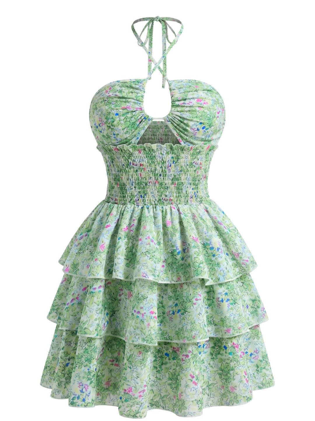 1960s-Ditsy-Floral-Cut-Out-Umbrella-Dress, vintage, retro, dress