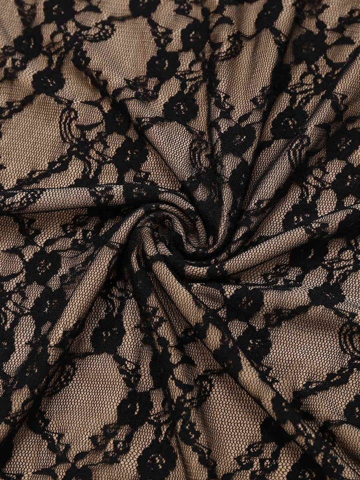 Khaki 1960s Lace Patchwork Spaghetti Strap Bodycon Dress - vintage dress, retro fashion