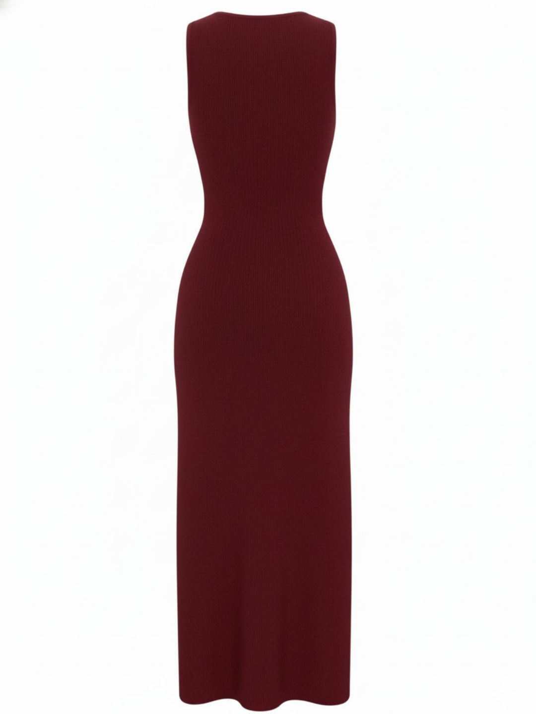 1960s Solid Sleeveless Single-Breasted Knitted Dress - vintage dress, retro fashion