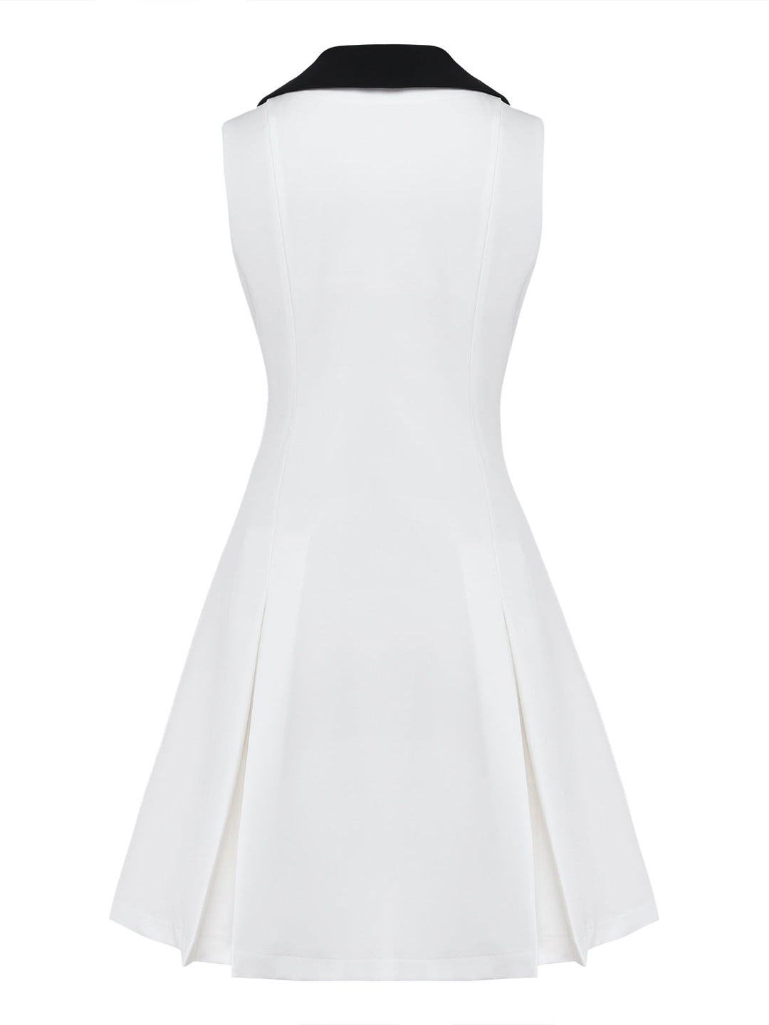 White 1960s Chelsea Collar Sleeveless Colorblock Mini Dress - vintage dress, retro fashion, pure white