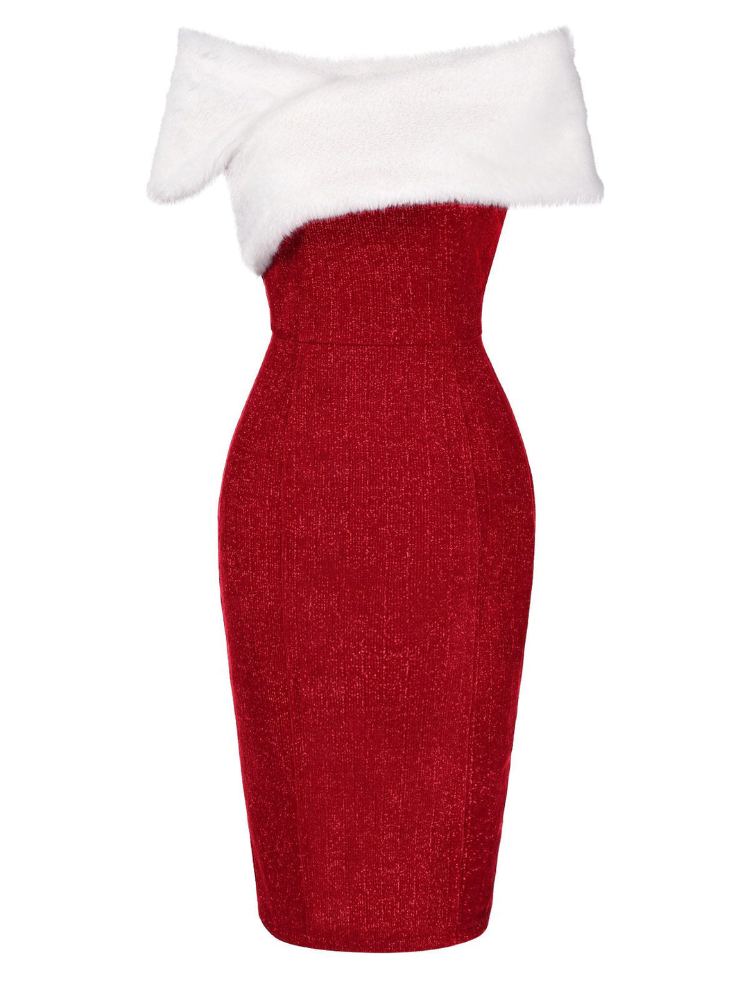 This 1960s Faux Fur Off-Shoulder Dress wraps her in 1960s elegance, one twirl at a time