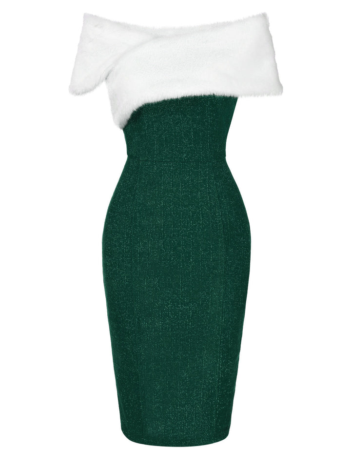 1960s Faux Fur Off-Shoulder Dress — the kind of 1960s dress that makes strangers smile