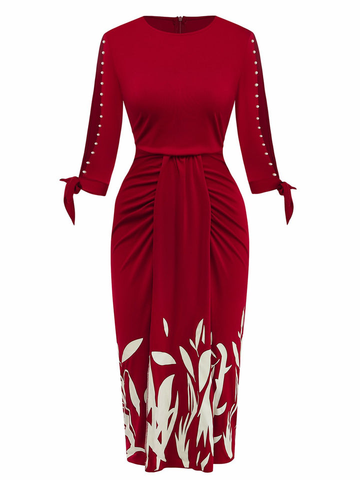 1960s Floral Cut-Out Patchwork Tie Dress - vintage dress, retro fashion