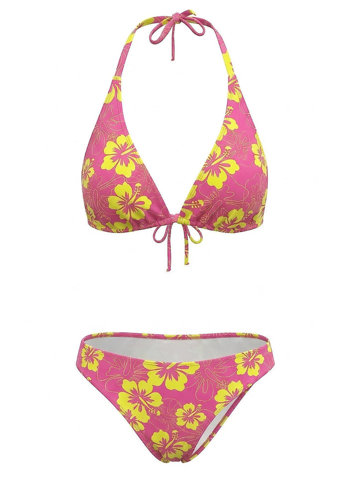 1960s Floral Tropical Bikini Set - vintage swimwear, retro swimsuit, pin-up style for vintage lovers