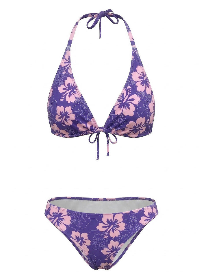 1960s Floral Tropical Bikini Set | vintage swimwear, retro swimsuit, pin-up style - perfect for retro fashion enthusiasts