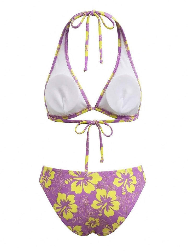 1960s Floral Tropical Bikini Set | vintage swimwear, retro swimsuit, pin-up style - perfect for retro fashion enthusiasts