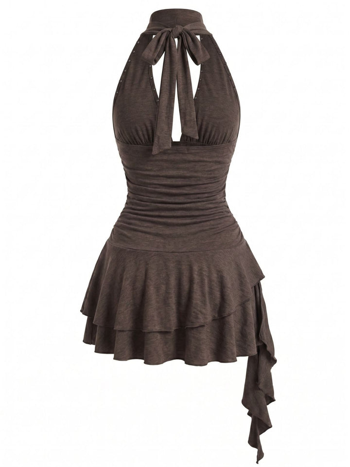 Brown 1960s Vintage Classic Dress 9