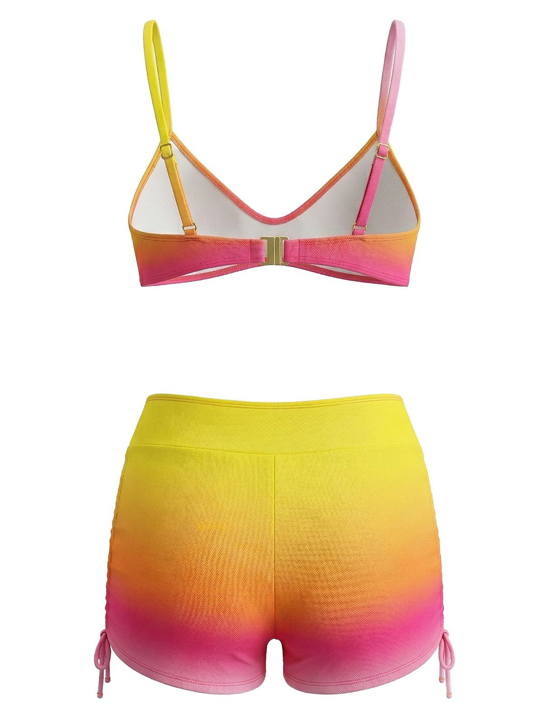 1960s Gradient Lace-Up Trunks Bikini Set - vintage fashion, retro style