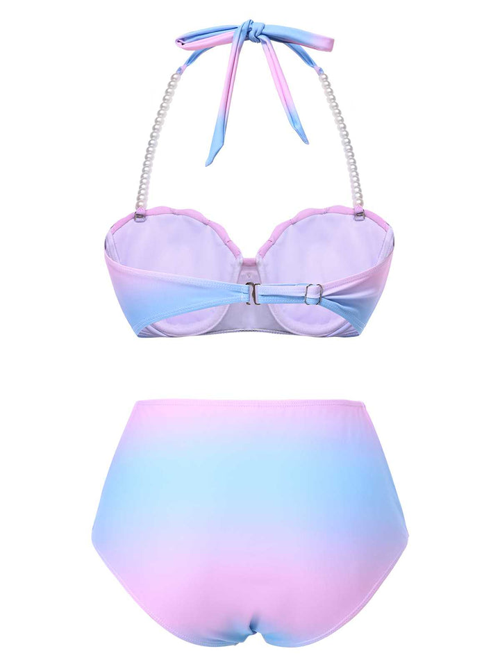 1960s Gradient Mermaid Seashell Pearl Swimsuit — because 1960s glamour never goes out of style