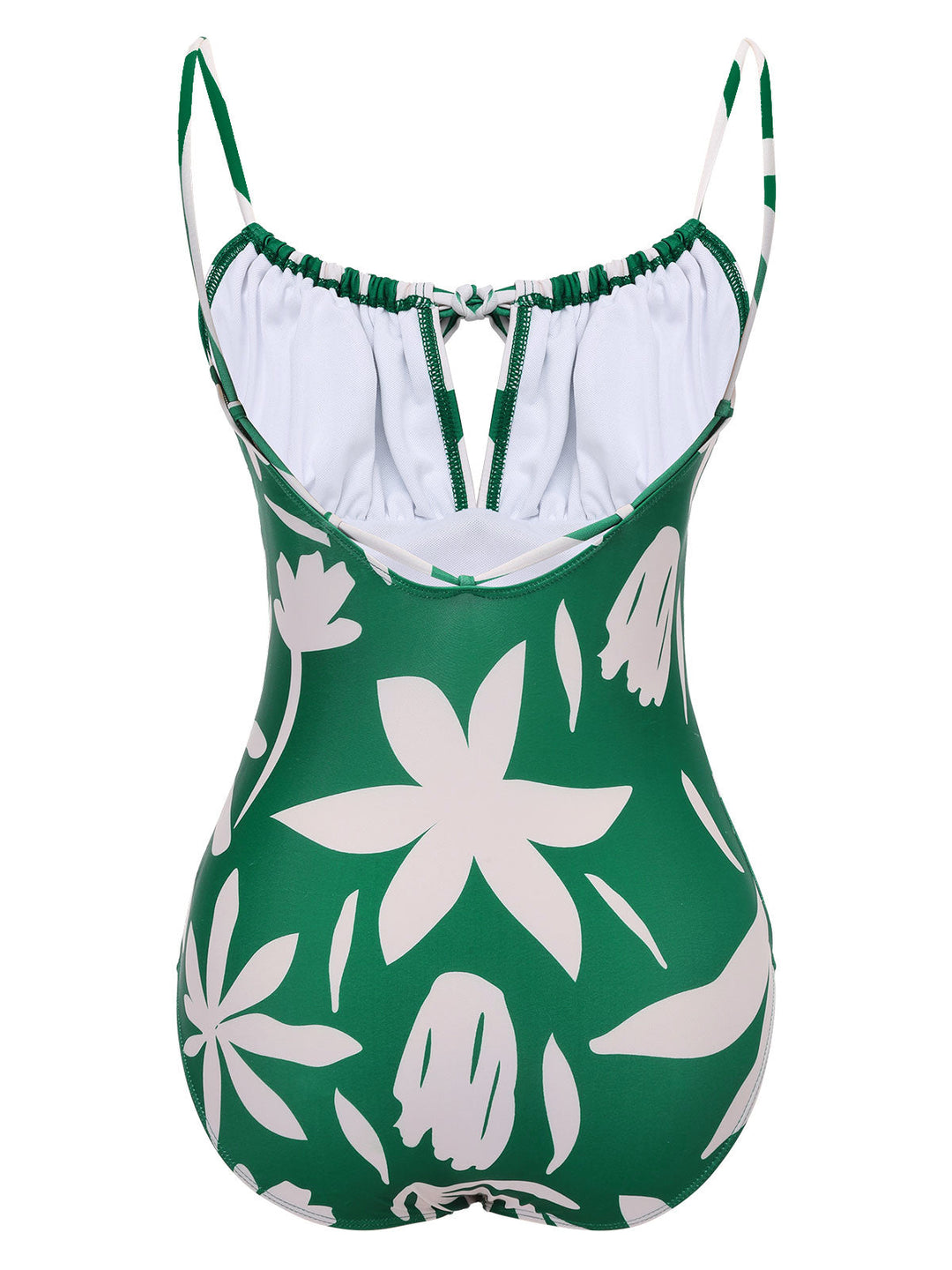 Green Leaf Sleeveless Camisole Strap Swimsuit, vintage swimsuit, swimwear - perfect for women who love vintage and retro fashion