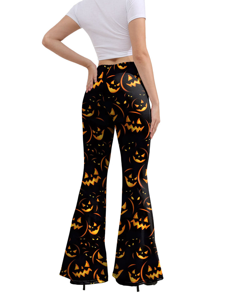 These 1960s Halloween Pumpkin Ghost Flare Pants carry 1960s ambition in every seam