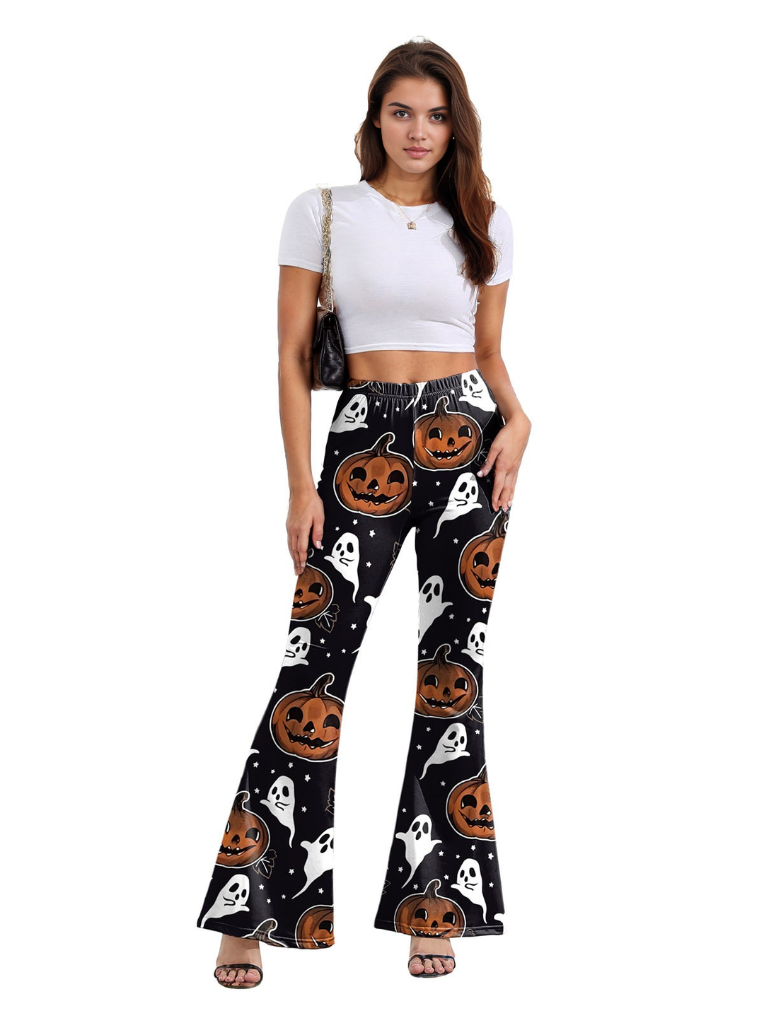 1960s Halloween Pumpkin Ghost Flare Pants — 1960s style for the woman going places