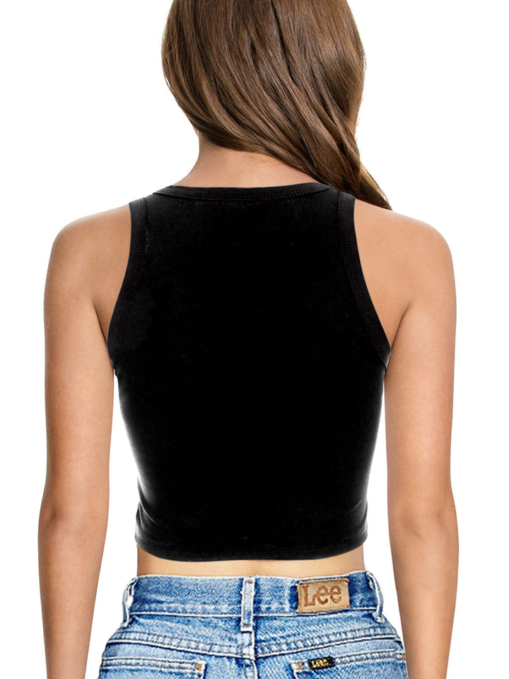 1960s Halloween Skull Pumpkin Crop Sleeveless Top - vintage fashion, retro style