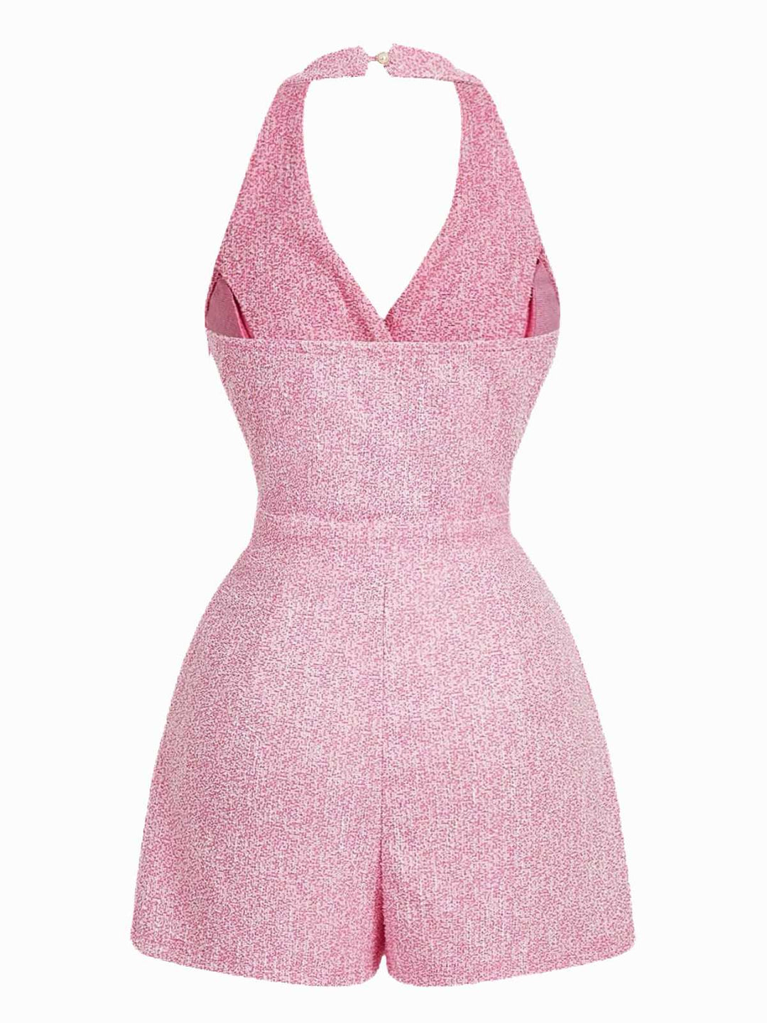 1960s Halter Pearl Button Solid Romper - vintage jumpsuit, retro fashion