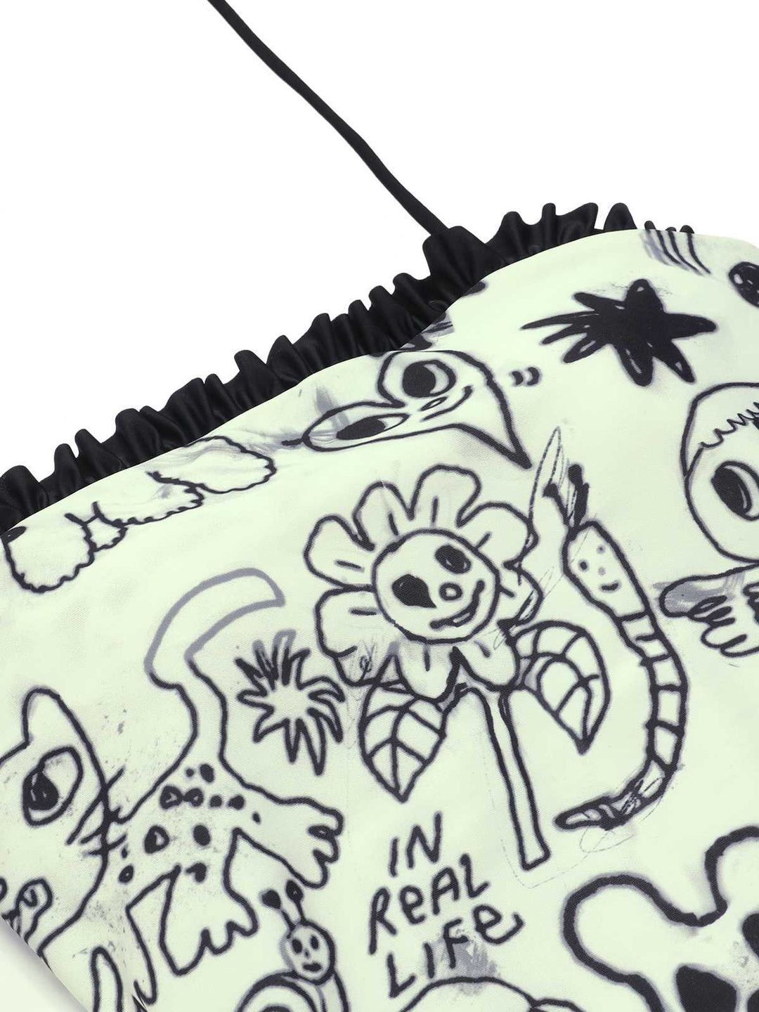 1960s Halter Printed Ruffles One-Piece Swimsuit — because 1960s glamour never goes out of style