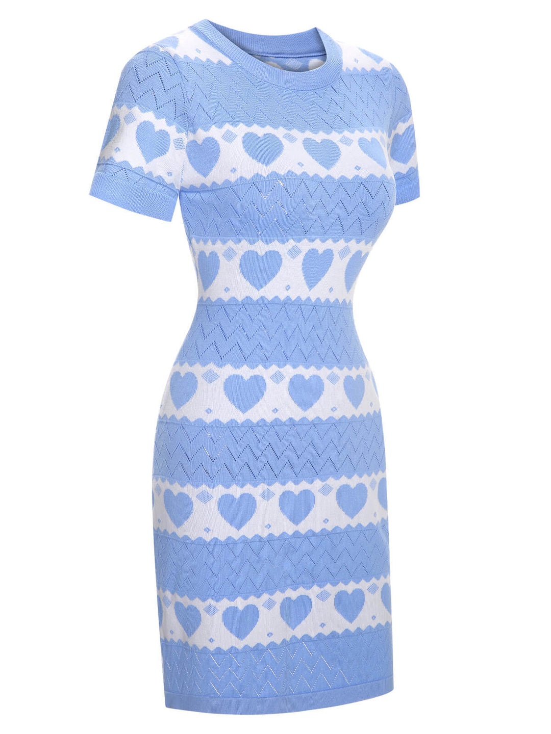 1960s Heart Short Sleeved Knitted Dress: where 1960s romance meets her modern spirit