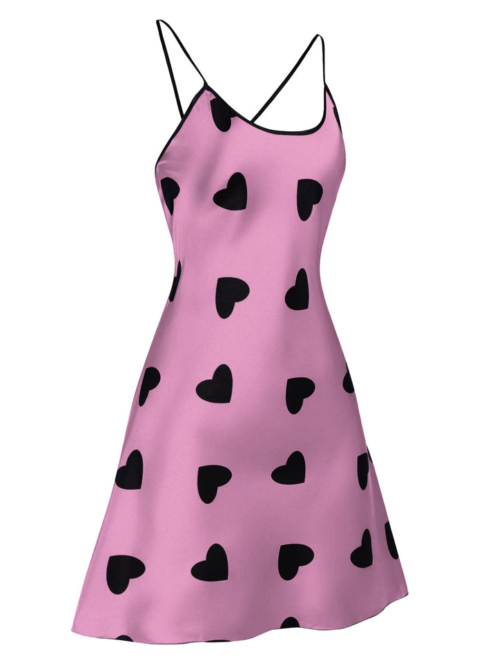 Heart Spaghetti Straps Nightgown, vintage fashion, retro style - perfect for women who love vintage and retro fashion