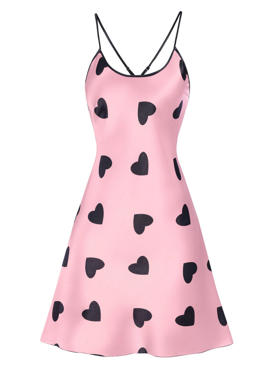 Heart Spaghetti Straps Nightgown, vintage fashion, retro style - perfect for women who love vintage and retro fashion